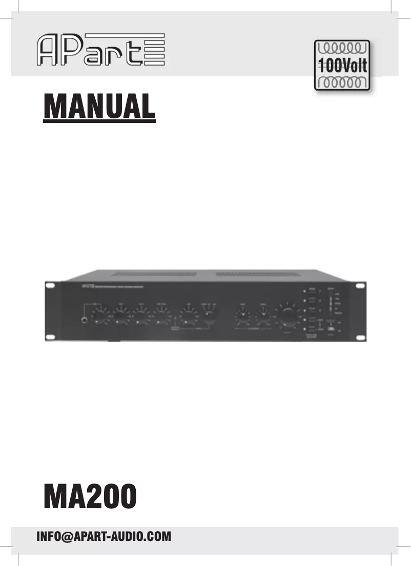 Image de la première page du manuel de l'appareil MA200