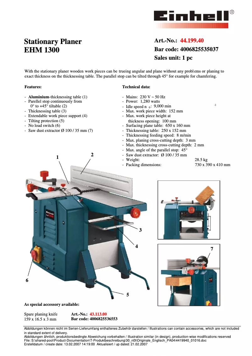 Image de la première page du manuel de l'appareil EHM 1300