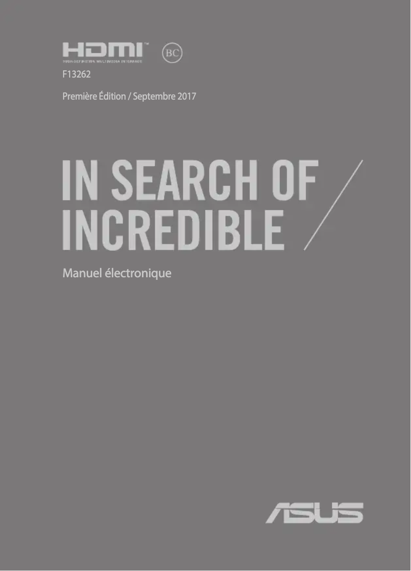 Page 1 de la notice Manuel utilisateur Asus VivoBook 15 X540