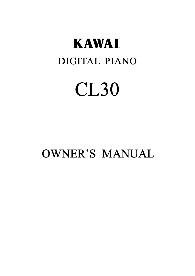 Image de la première page du manuel de l'appareil CL30
