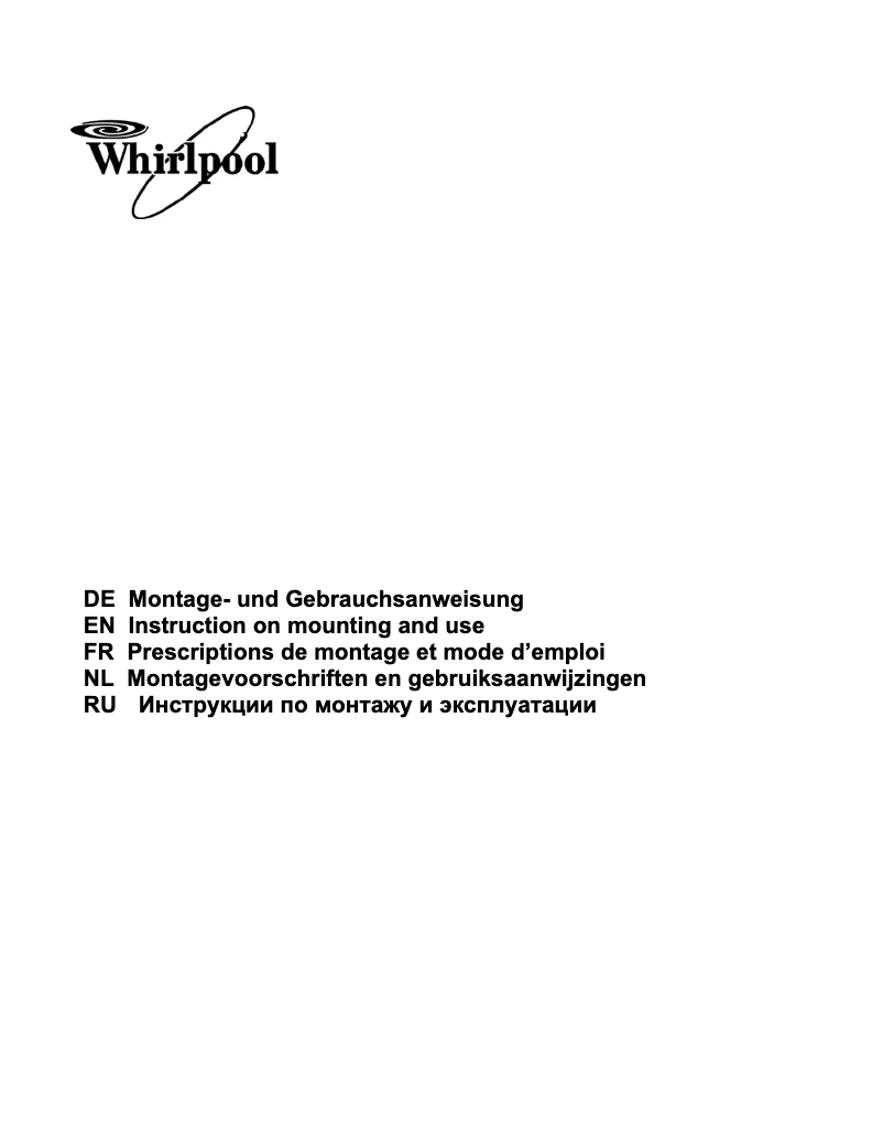 Page 1 de la notice Manuel utilisateur Whirlpool AKR 969 IX