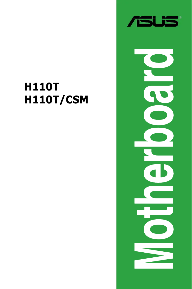 Page 1 de la notice Manuel utilisateur Asus H110T/CSM