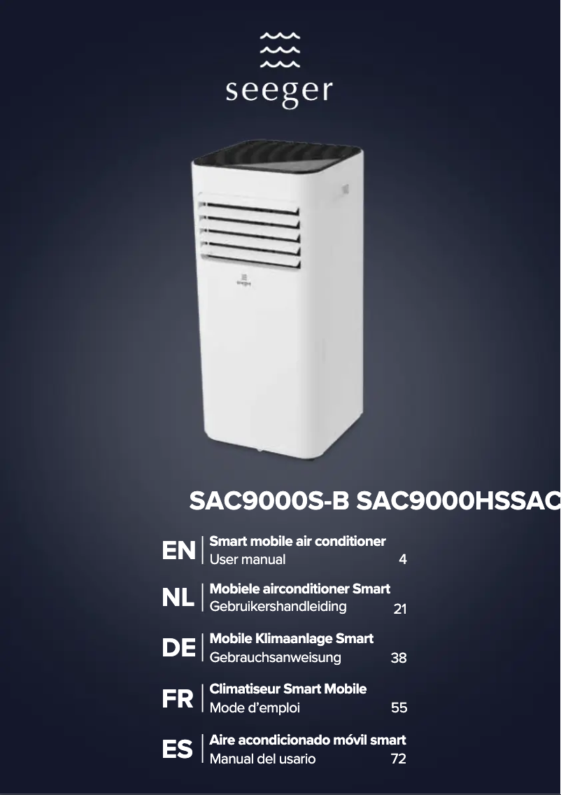 Page 1 of the manual User Manual SEEGER SAC9000S