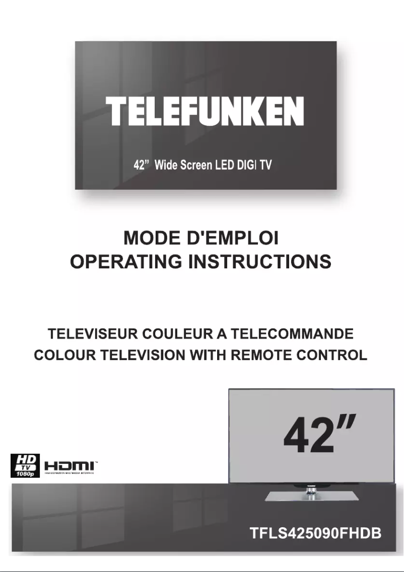 Page n°1 - Manuel utilisateur Telefunken TFLS425090FHDB