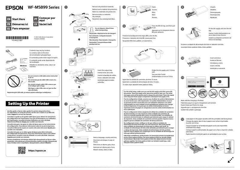 Page 1 de la notice Guide d'installation Epson WorkForce Pro WF-M5899