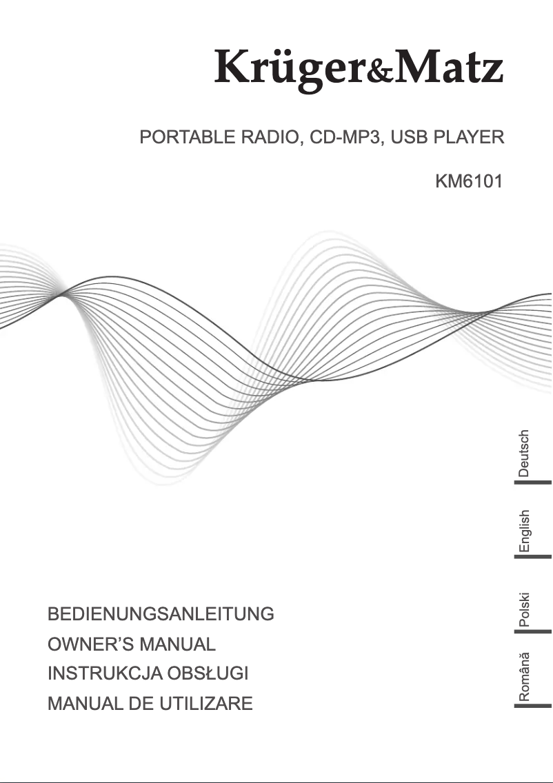 Page 1 de la notice Manuel utilisateur Krüger&Matz KM 6101