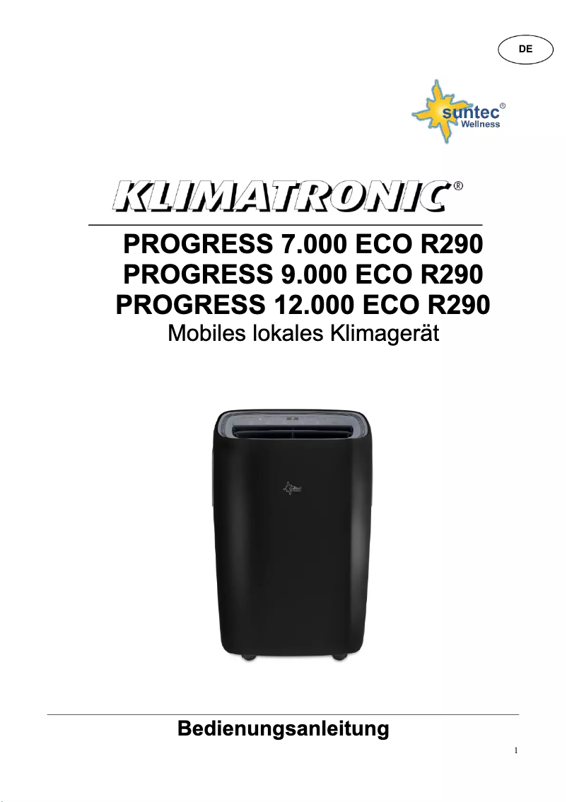 Page 1 de la notice Manuel utilisateur Suntec Klimatronic Progress 7.000 Eco R290