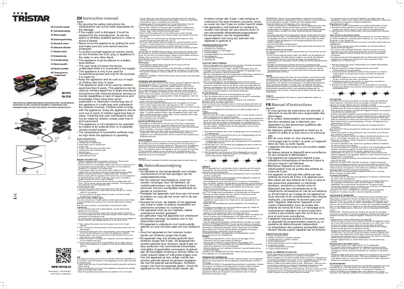 Page 1 de la notice Manuel utilisateur TriStar RA-2742