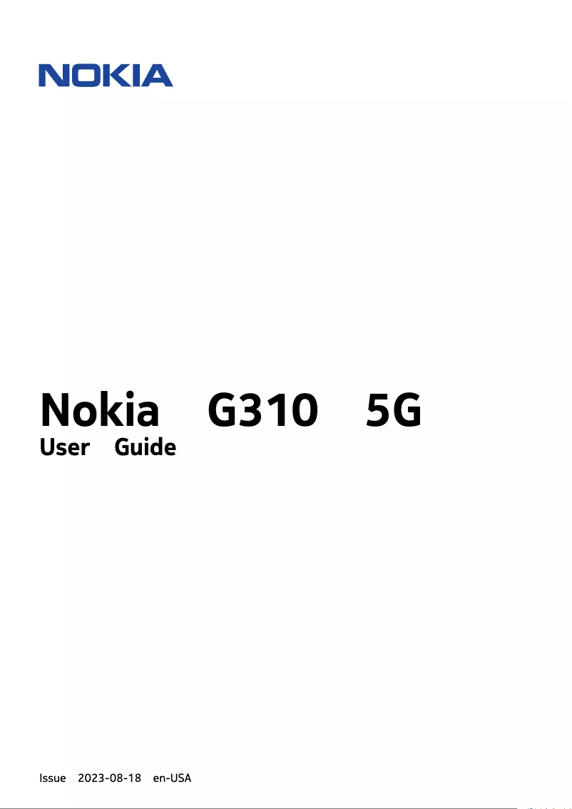 Page 1 de la notice Manuel utilisateur Nokia G310 5G