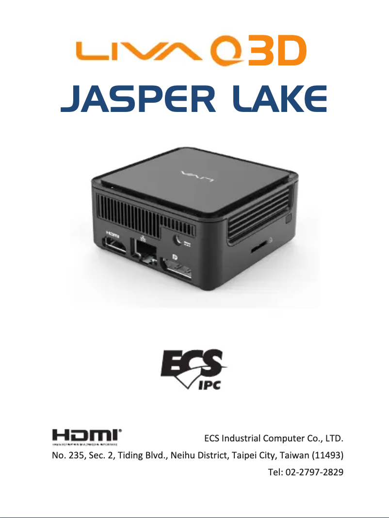 Page 1 de la notice Manuel utilisateur ECS LIVA Q3D