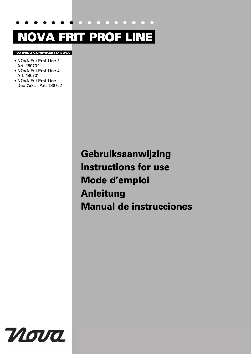 Image de la première page du manuel de l'appareil Frit Prof Line 180701