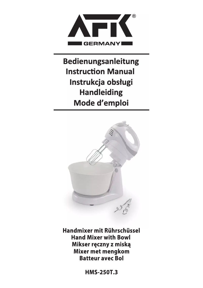 Page 1 de la notice Manuel utilisateur AFK HMS-250T.3