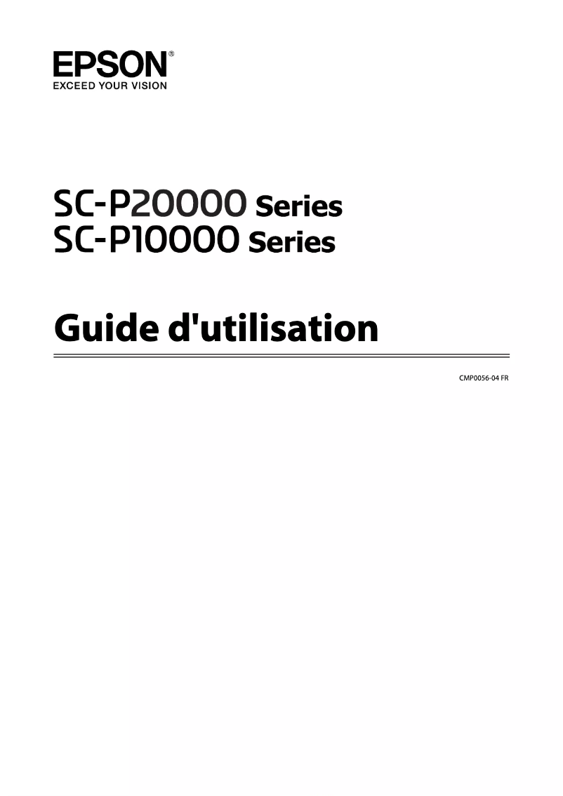 Image de la première page du manuel de l'appareil SureColor SC-P10000
