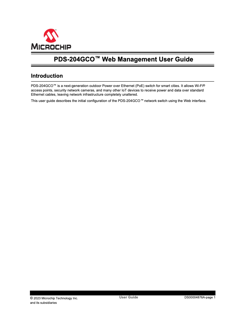 Página 1 del manual Manual de usuario Microchip PDS-204GCO