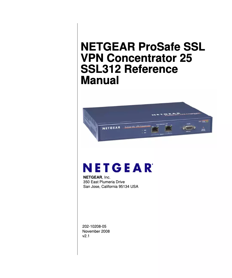 Page n°1 - Manuel utilisateur Netgear SSL312