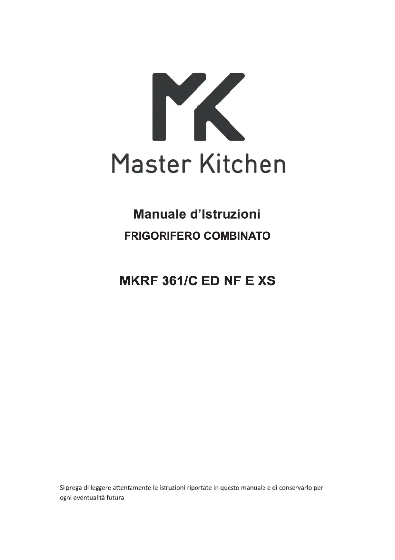 Page 1 de la notice Manuel utilisateur Master Kitchen MKRF 361C ED NF E XS