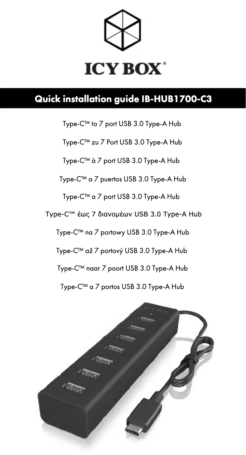 Página 1 del manual Manual de instrucciones Icy Box IB-HUB1700-C3