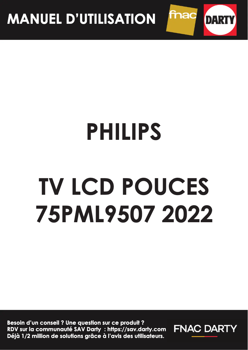 Page 1 de la notice Manuel utilisateur Philips 75PML9507