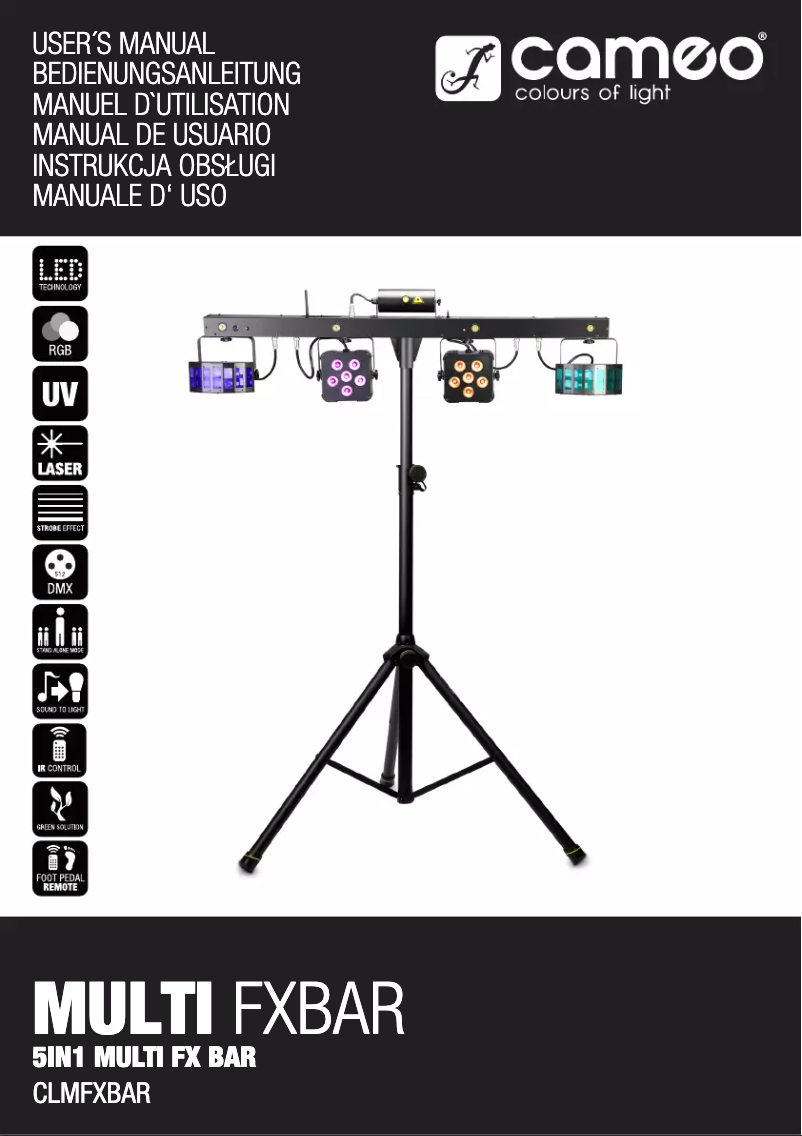 Page 1 de la notice Manuel utilisateur Cameo Multi FX BAR