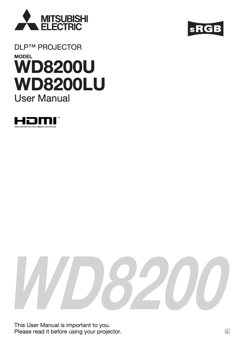 Image de la première page du manuel de l'appareil WD8200U