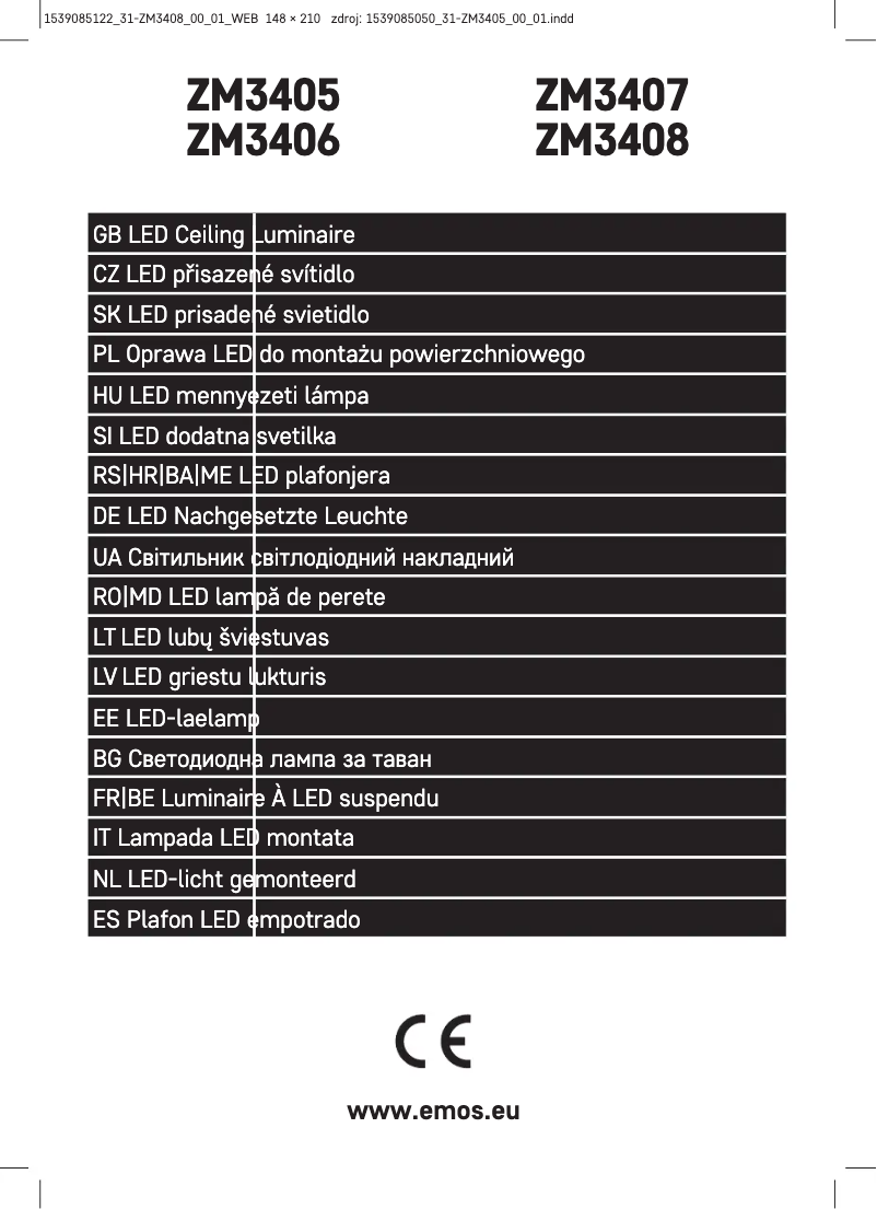 Page 1 de la notice Manuel utilisateur Emos ZM3408
