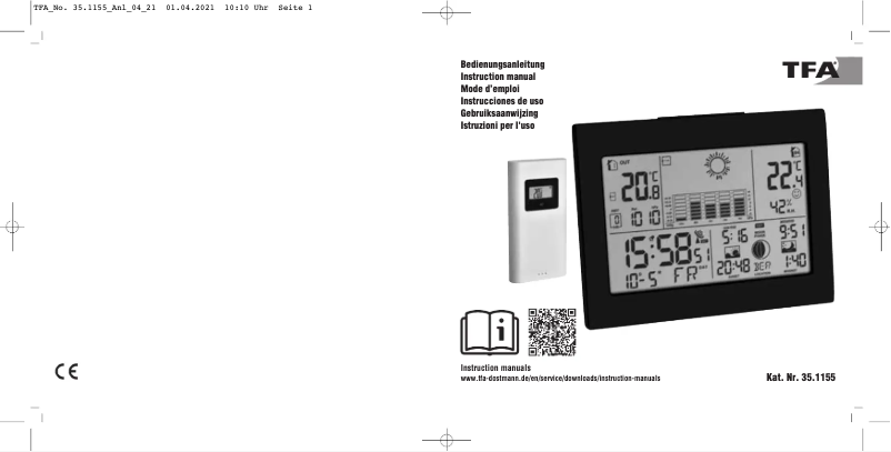 Page 1 de la notice Manuel utilisateur TFA Horizon 35.1155.01