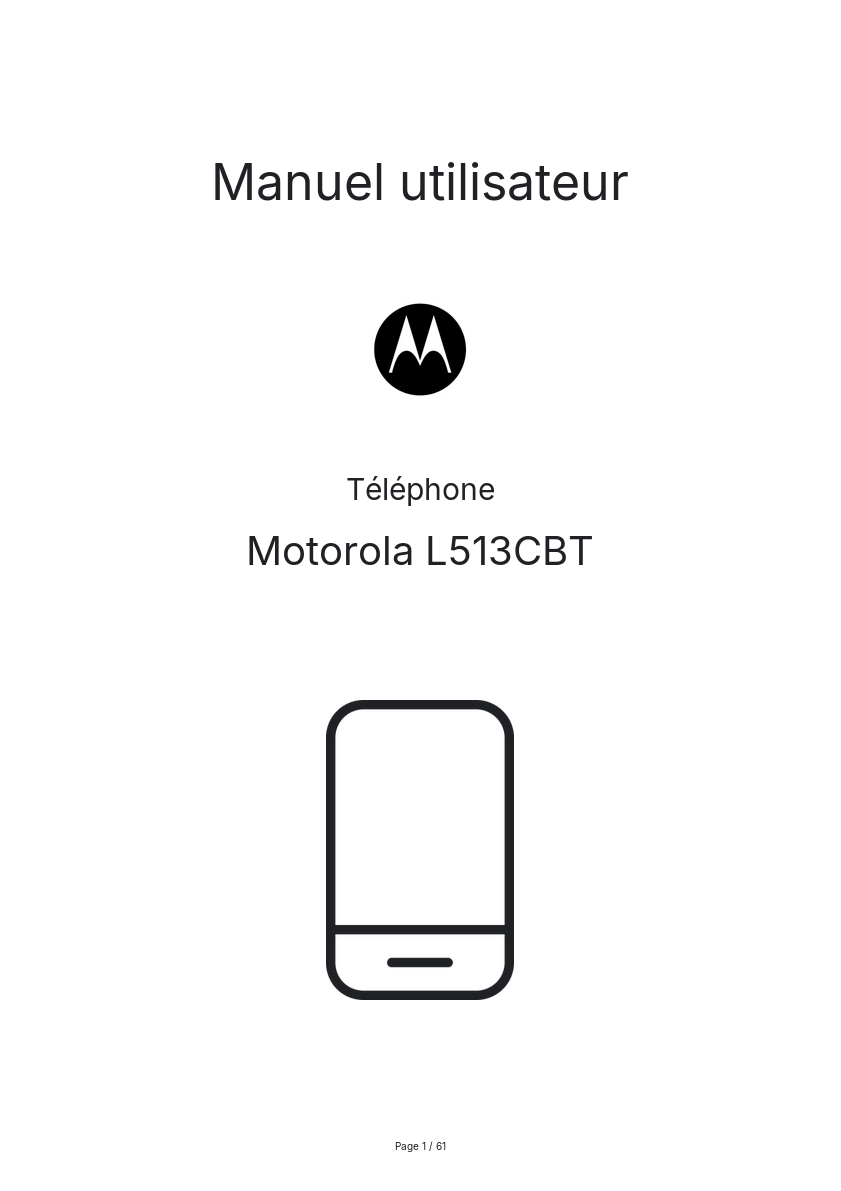 Image de la première page du manuel de l'appareil L513CBT