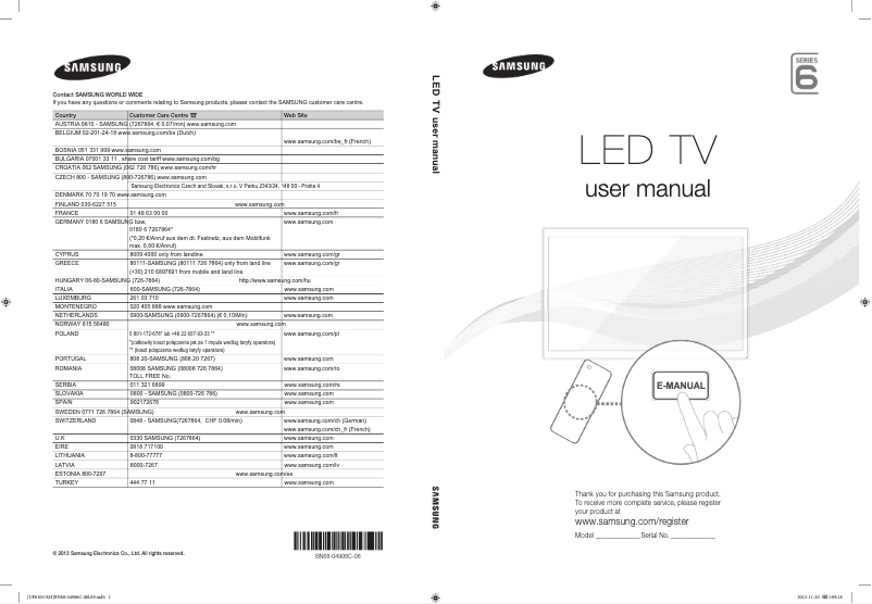 Page n°1 - Guide d'installation Samsung UE32F6100AW