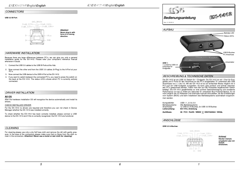 Image de la première page du manuel de l'appareil EX-1412