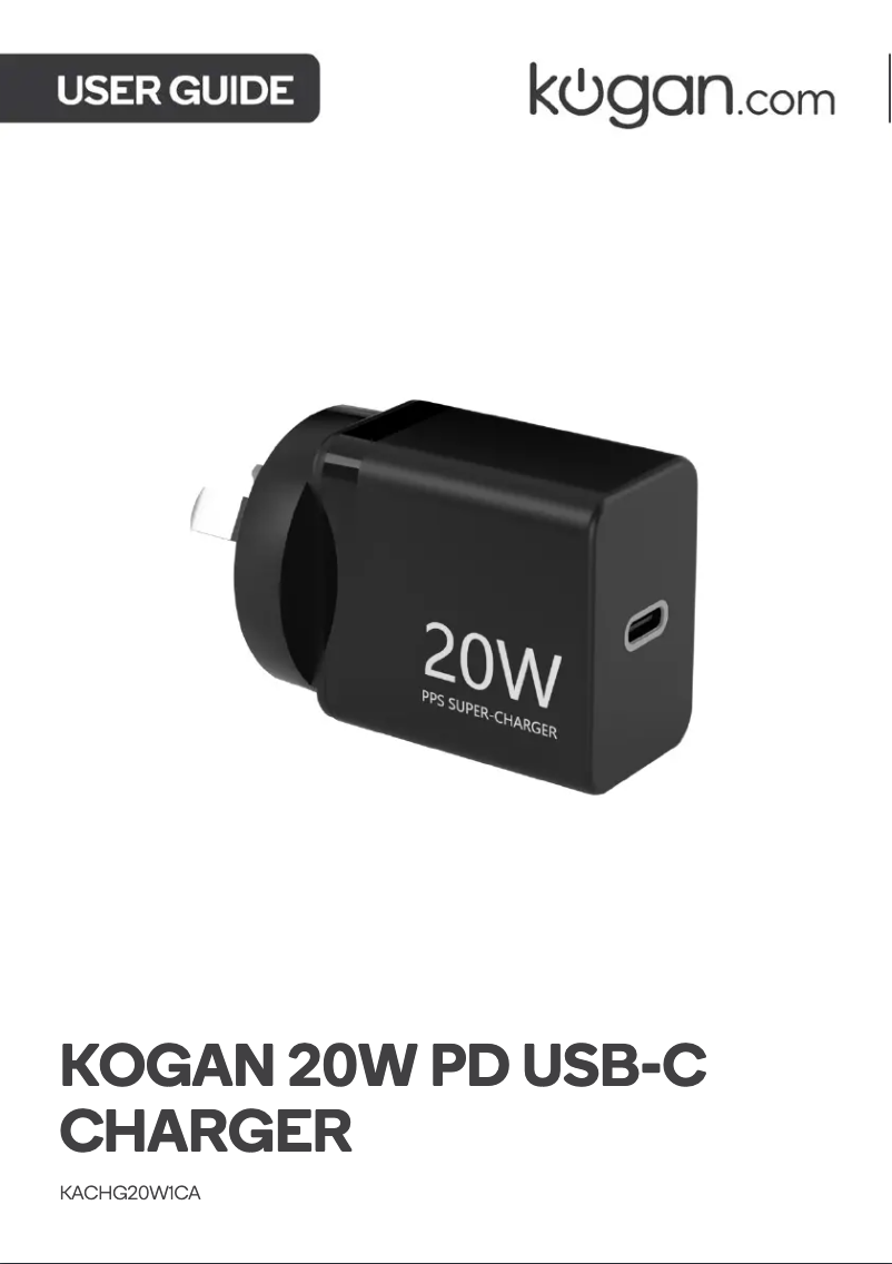 Image de la première page du manuel de l'appareil KACHG20W1CA