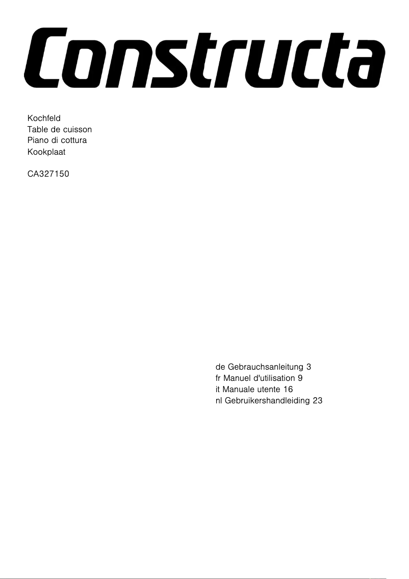 Page 1 de la notice Manuel utilisateur Constructa CA327150
