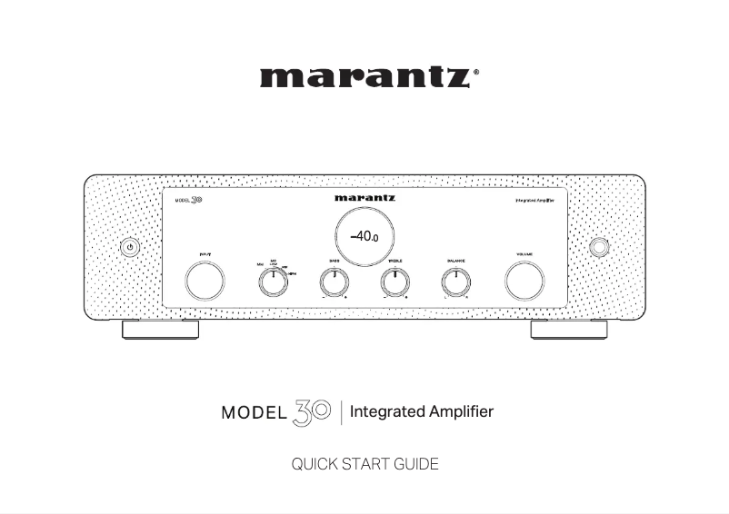 Page n°1 - Guide de démarrage rapide Marantz Model 30