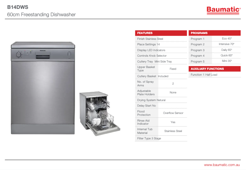 Image de la première page du manuel de l'appareil B14DWS
