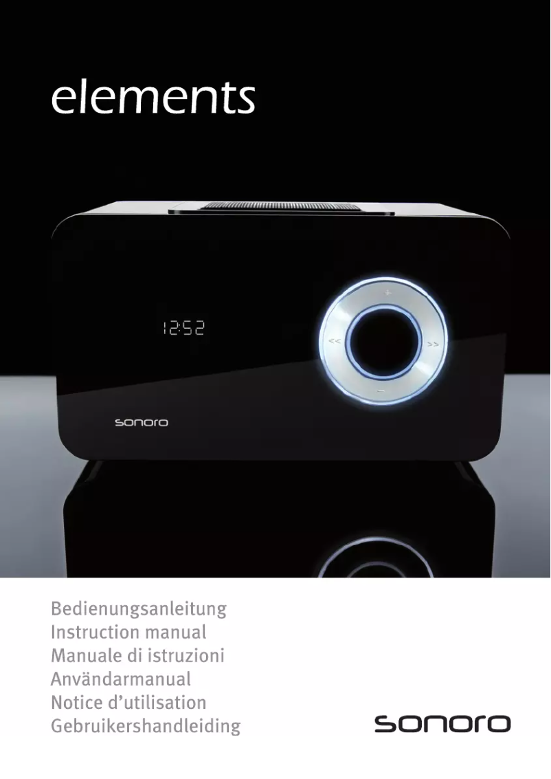 Page 1 de la notice Manuel utilisateur Sonoro Elements