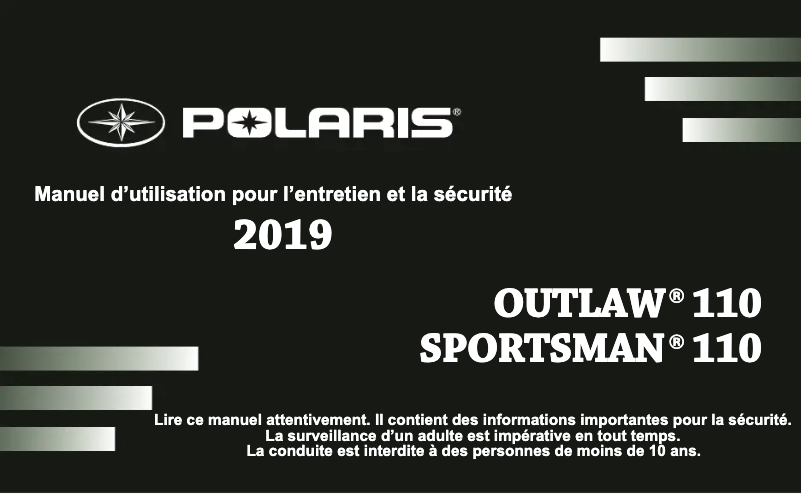 Image de la première page du manuel de l'appareil Sportsman 110 (2019)