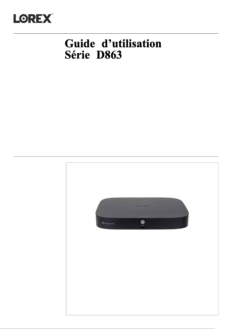 Image de la première page du manuel de l'appareil D863A62B