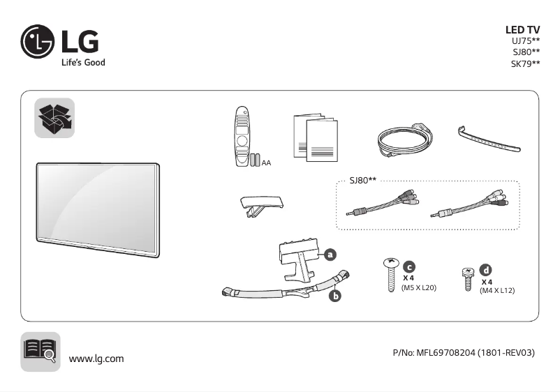 Page 1 de la notice Manuel utilisateur LG 55SK7900Y