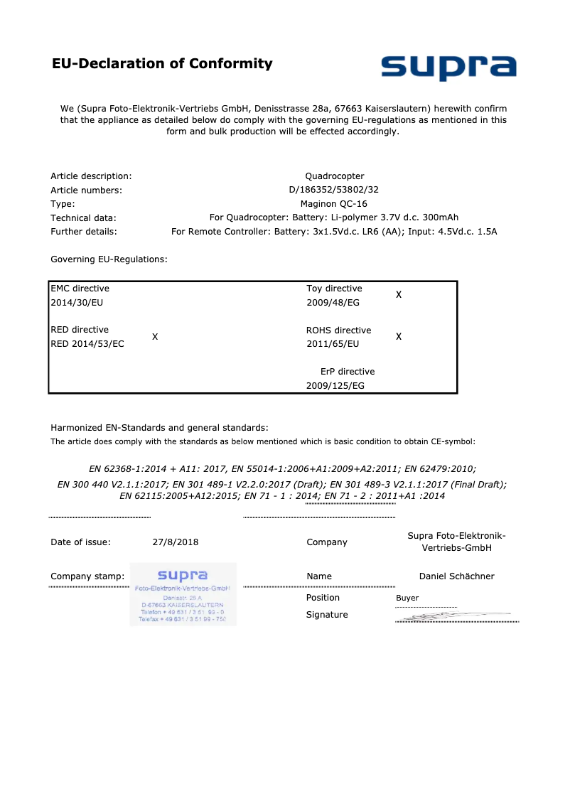 Page 1 de la notice Manuel utilisateur Maginon QC-16
