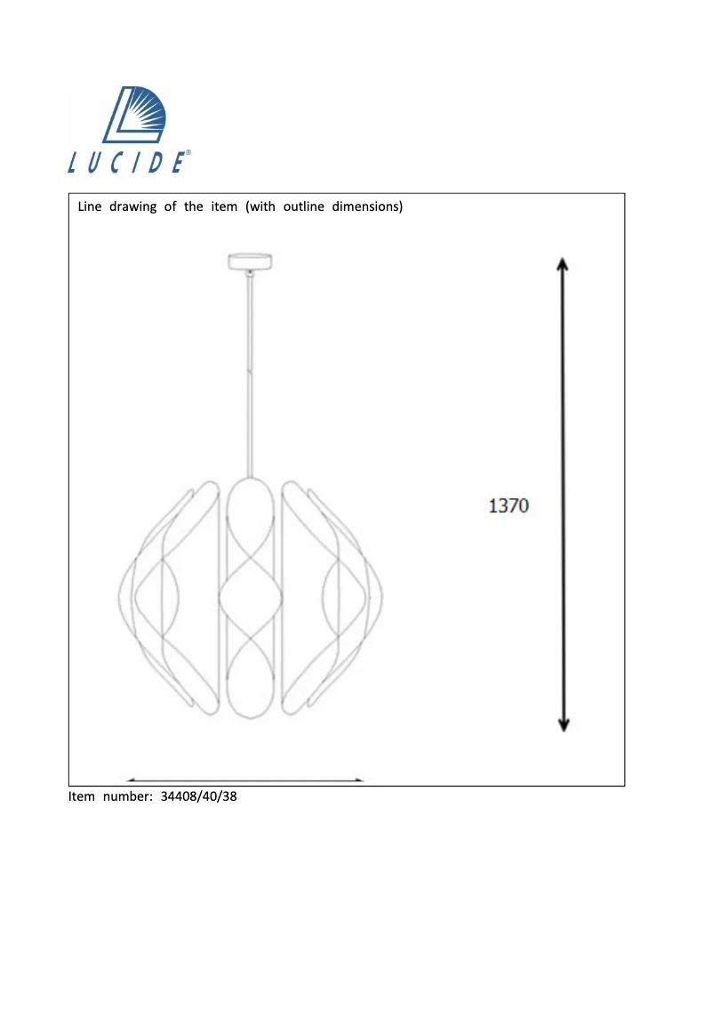 Page 1 de la notice Manuel utilisateur Lucide Tanti 34408/40/38