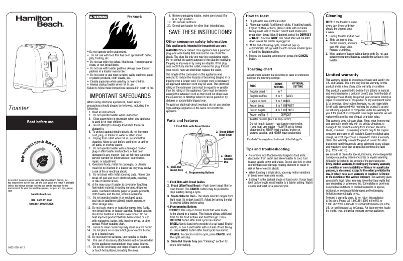 Página 1 del manual Manual de usuario Hamilton Beach 22570E