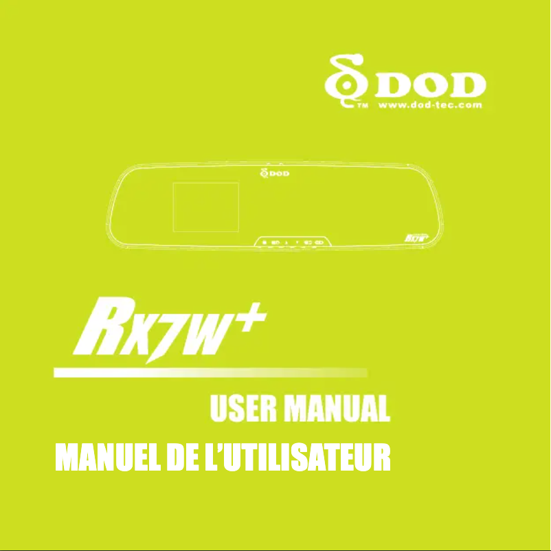 Page 1 de la notice Manuel utilisateur DOD RX7W+