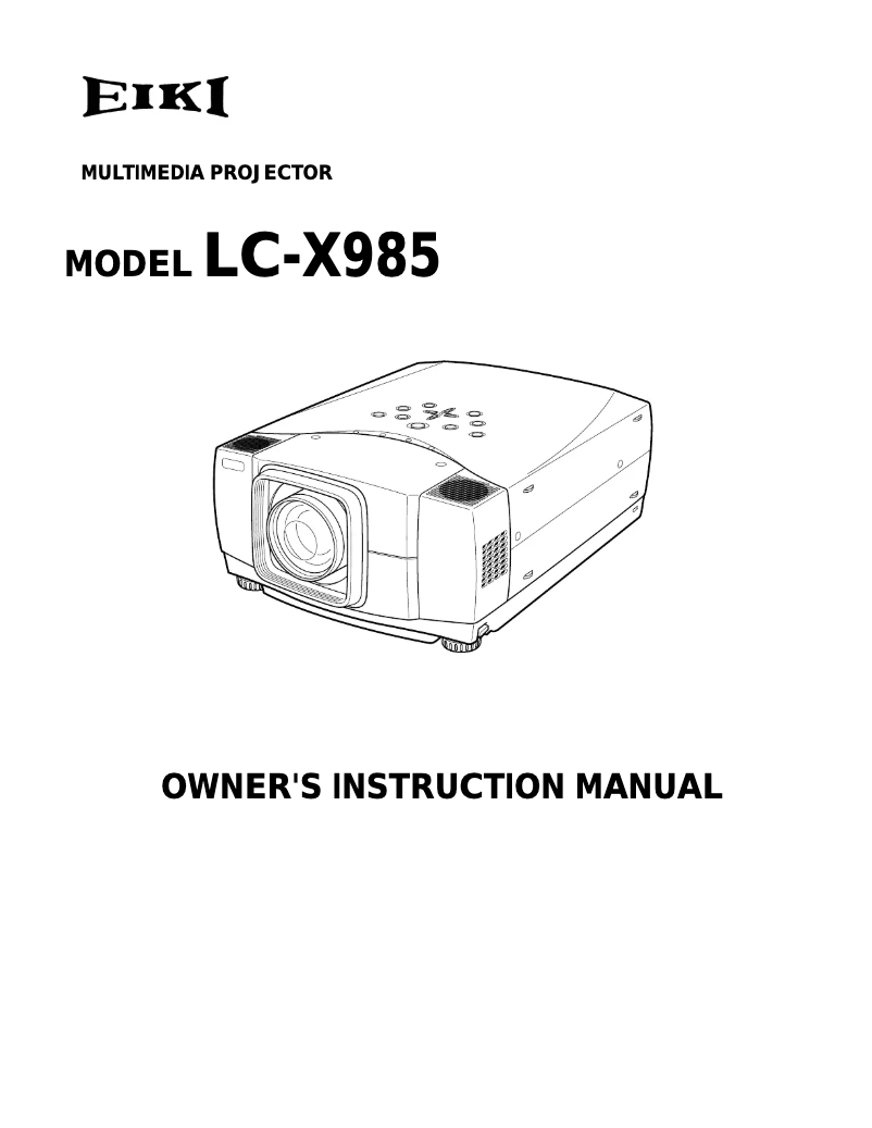Page 1 de la notice Manuel utilisateur EIKI LC-X985