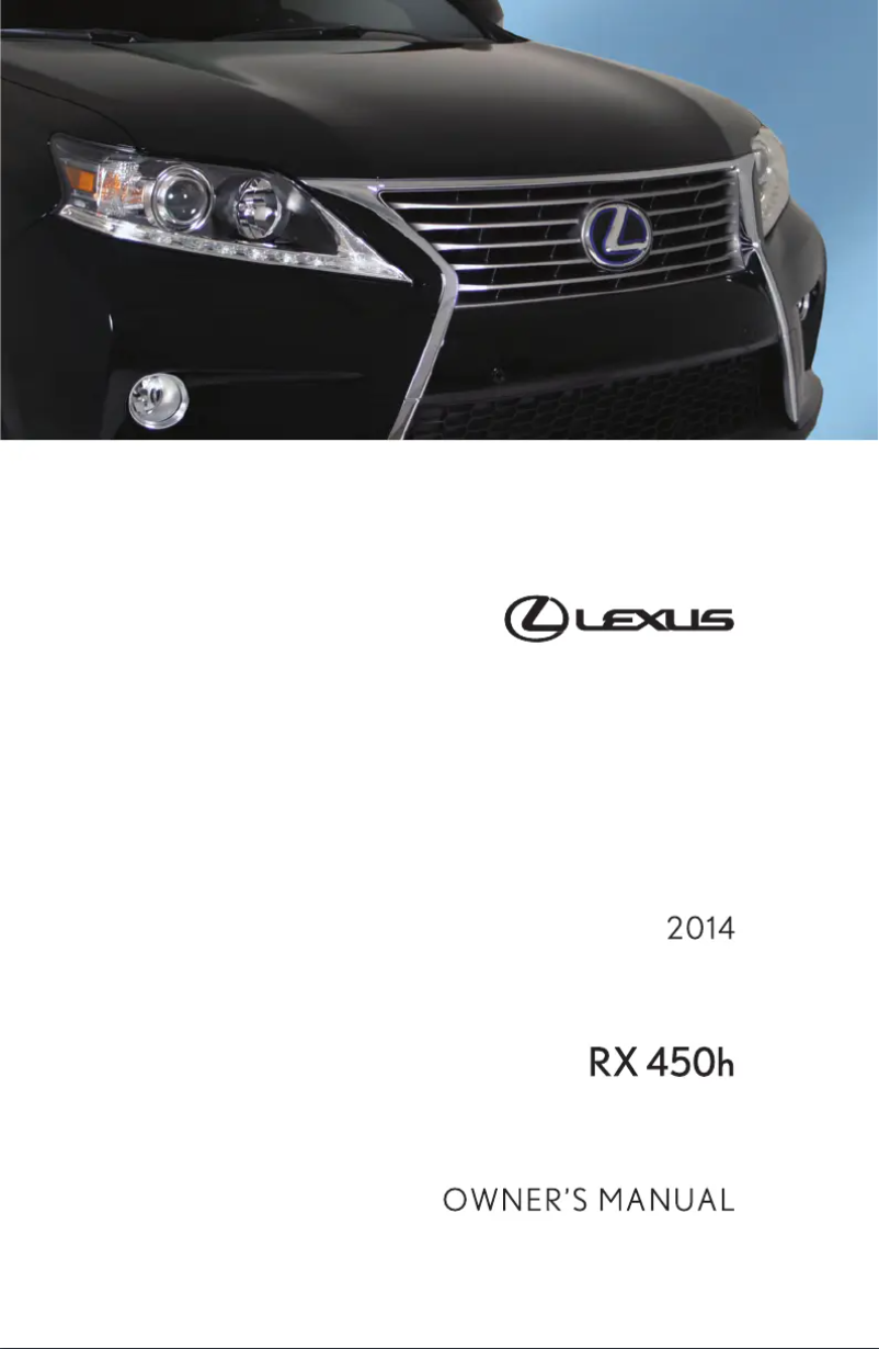 Image de la première page du manuel de l'appareil RX 450h (2014)