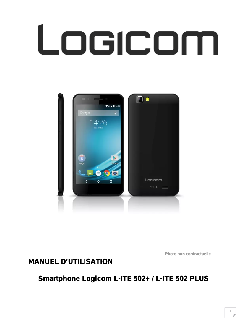 Page n°1 - Manuel utilisateur Logicom L-ite 502 plus