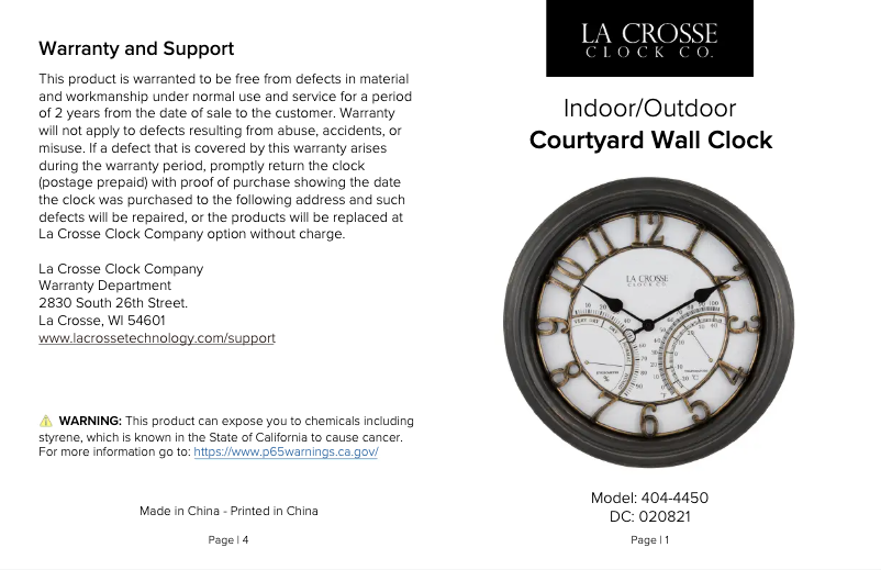 Image de la première page du manuel de l'appareil 404-4450