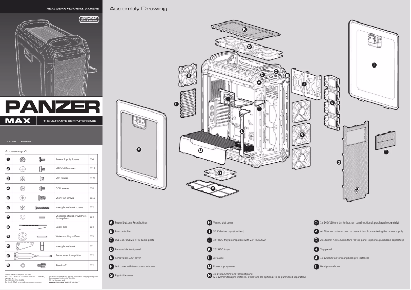 Página 1 del manual Manual de usuario Cougar Panzer Max