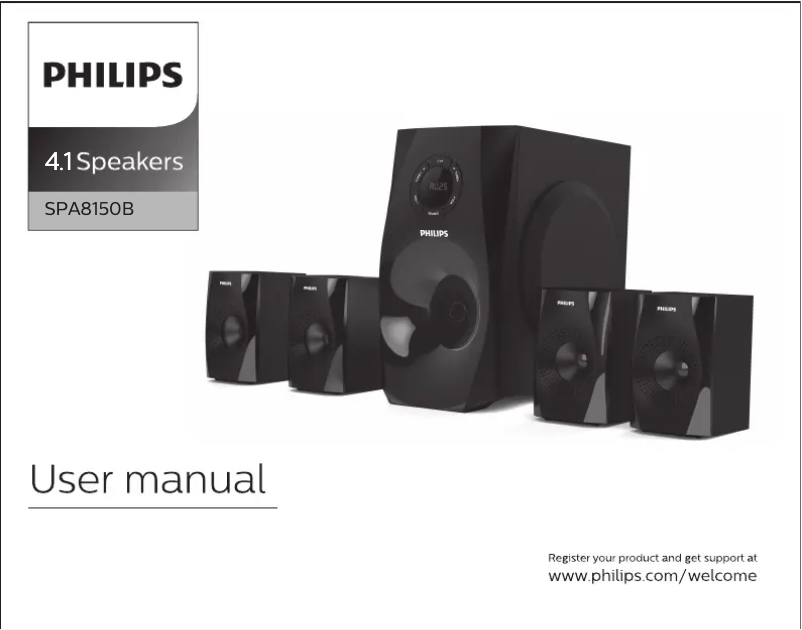 Page 1 de la notice Manuel utilisateur Philips SPA8150B