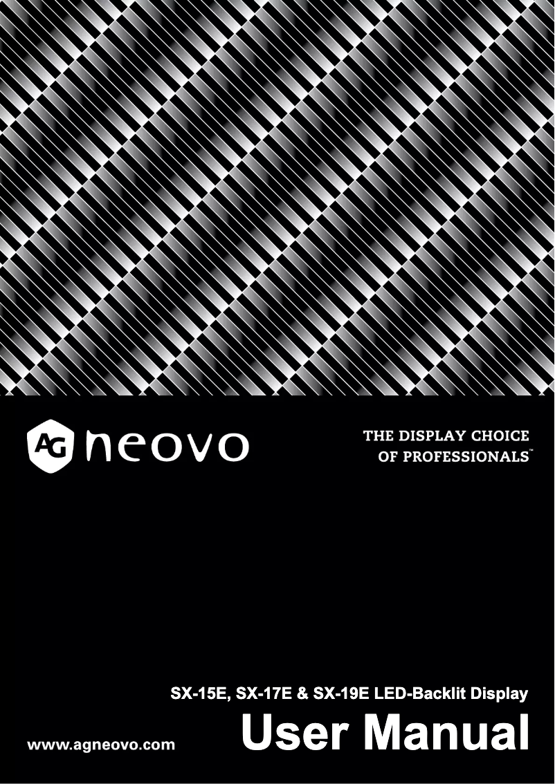 Page 1 de la notice Manuel utilisateur AG Neovo SX-19E