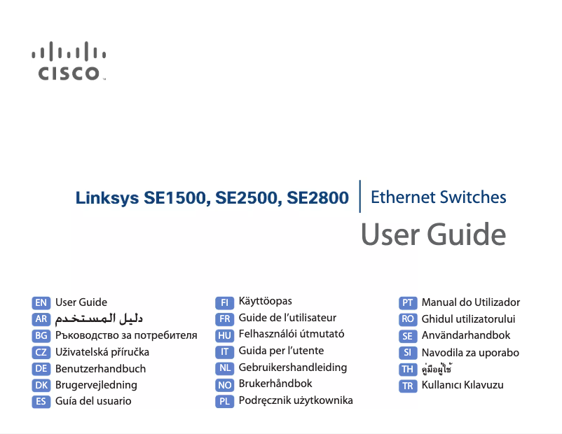 Page n°1 - Manuel utilisateur Linksys SE2800
