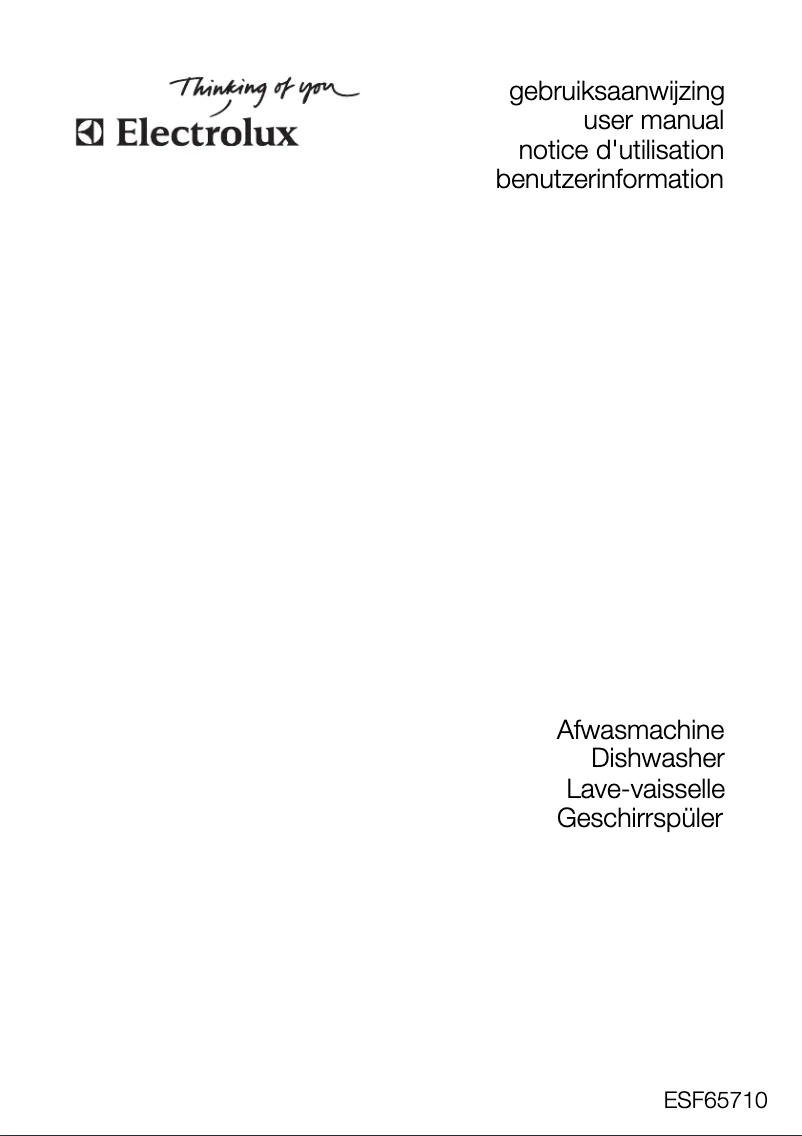 Page 1 de la notice Manuel utilisateur Electrolux ESF 65710W
